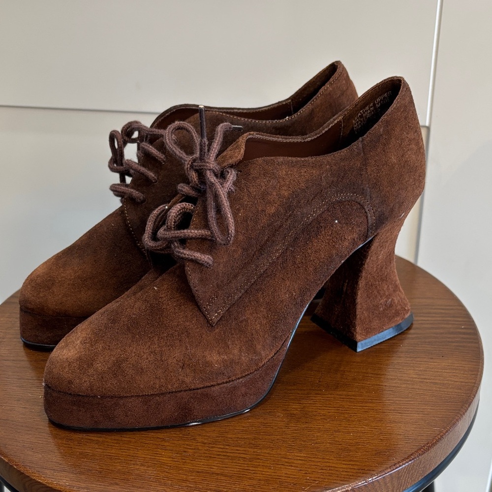 Wild Pair Brown Suede Heels